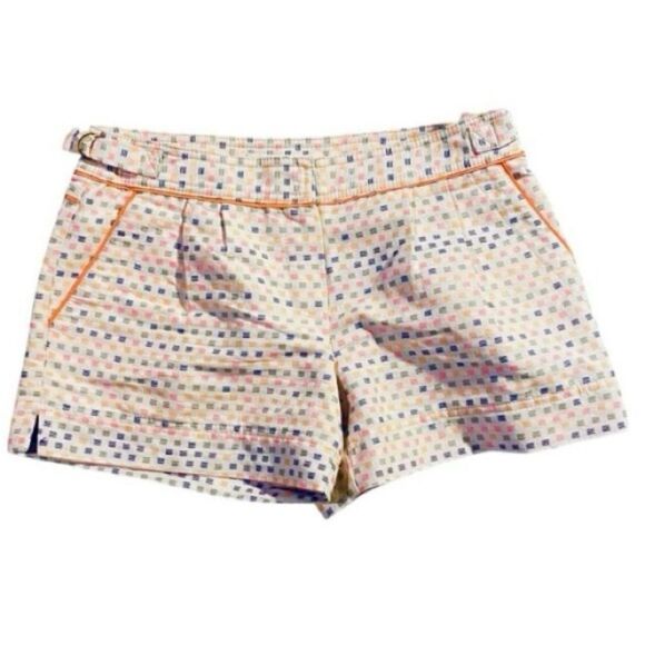 Trina Turk Women's Multicolor Geometric Maureen Chino Shorts Cantaloupe Size 2 - Picture 1 of 4